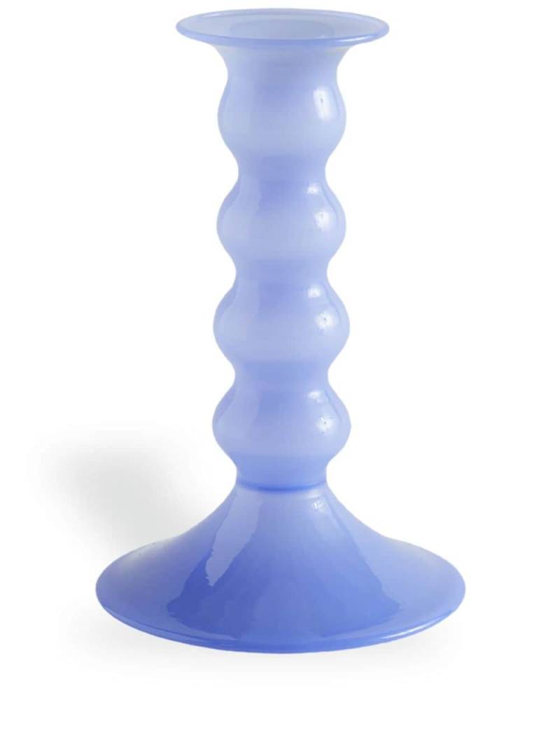 HAY medium Wavy curve-edge body candle holder - Blue von HAY