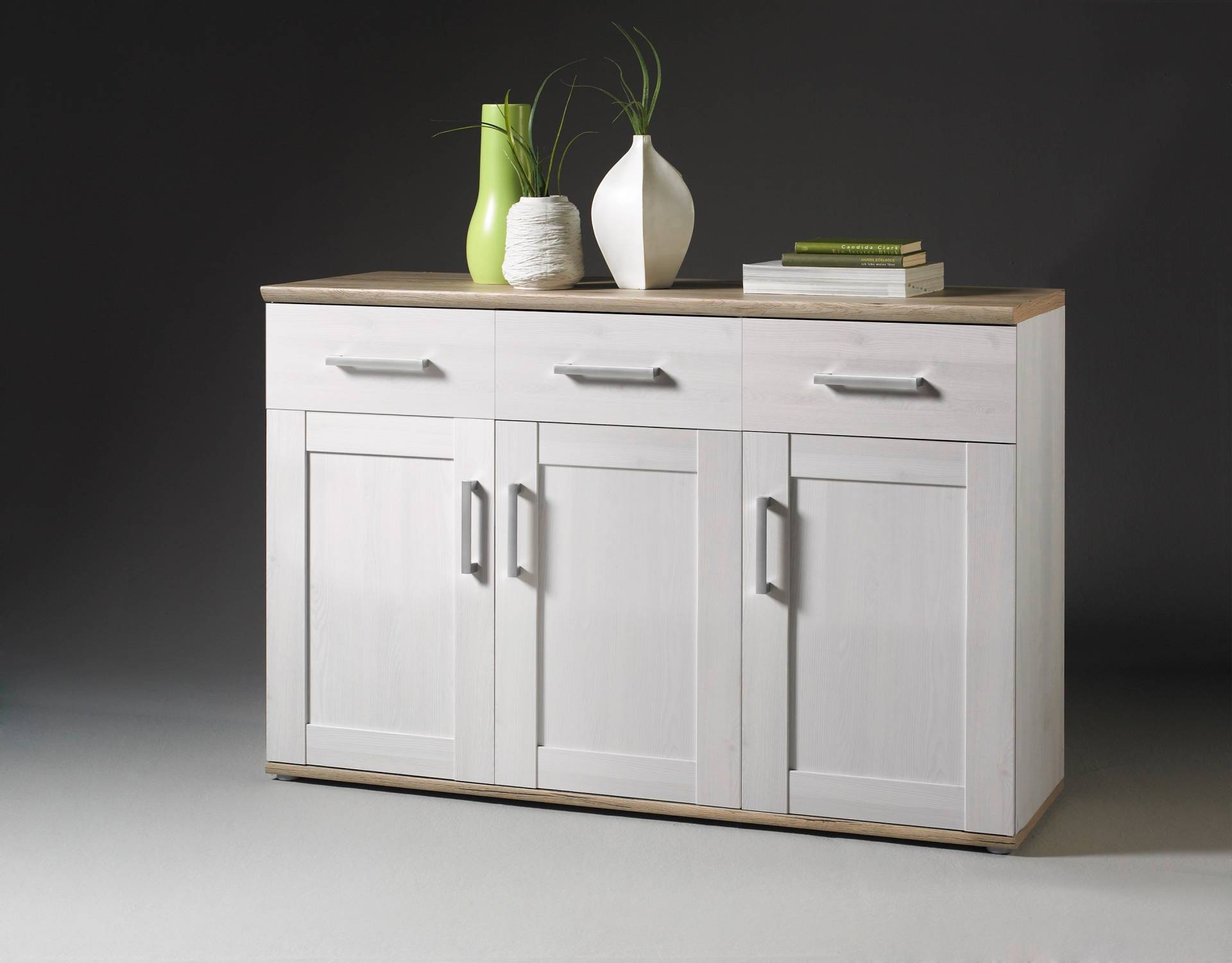 HBZ Sideboard »Romance im Landhaustil, Wohnzimmerschrank BxHxT 140x88x45 cm«, (1 St.), Mit 3 Türen, 3 Schubkästen und 3 Einlegeböden von HBZ