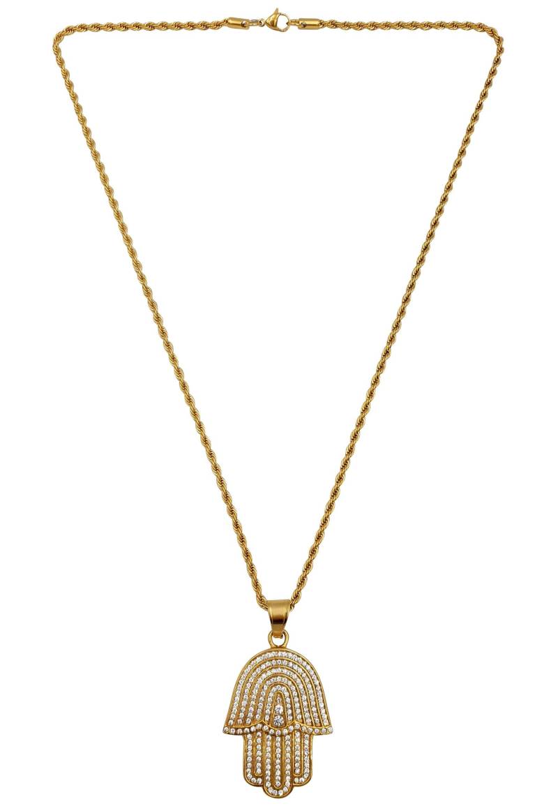 Hamsa Anhänger-kette, Hip-hop-style Damen Gelbgold 60 cm von HEBE JEWELS