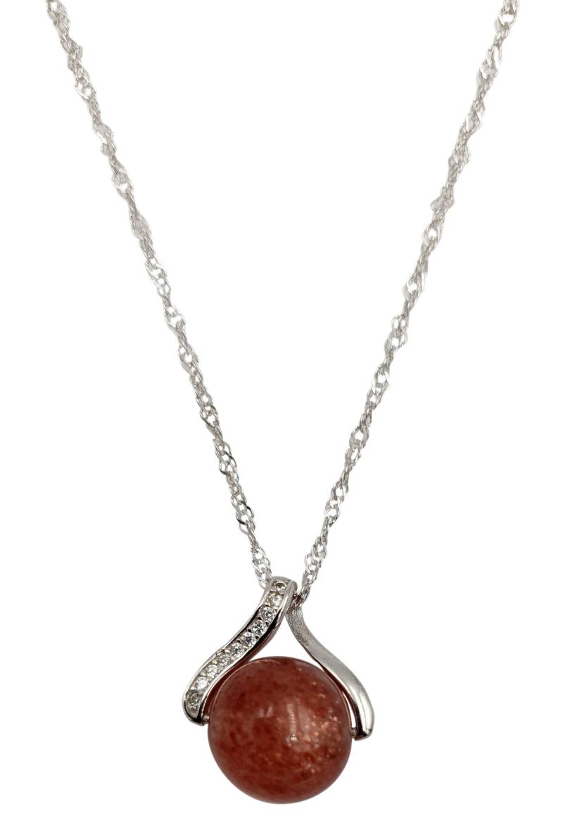 Naturstein Kette Damen Rot ONE SIZE von HEBE JEWELS