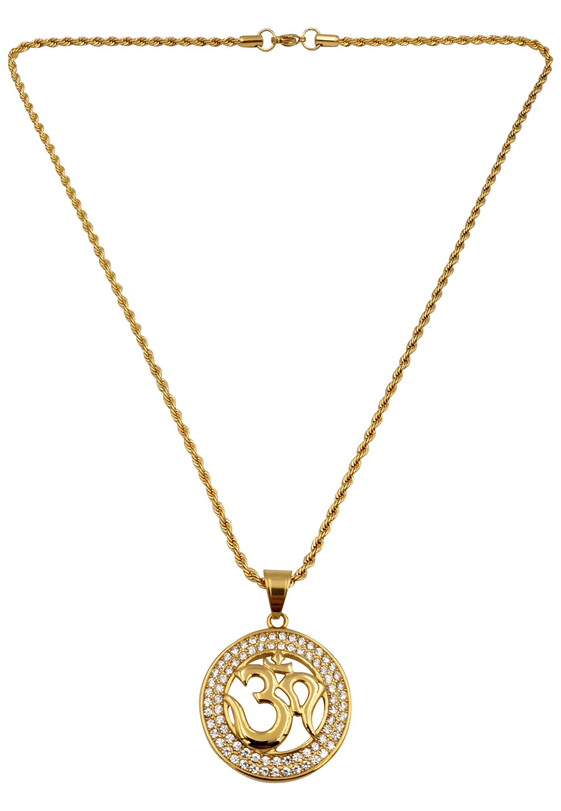 Om-symbol Kette Damen Gelbgold 60 cm von HEBE JEWELS