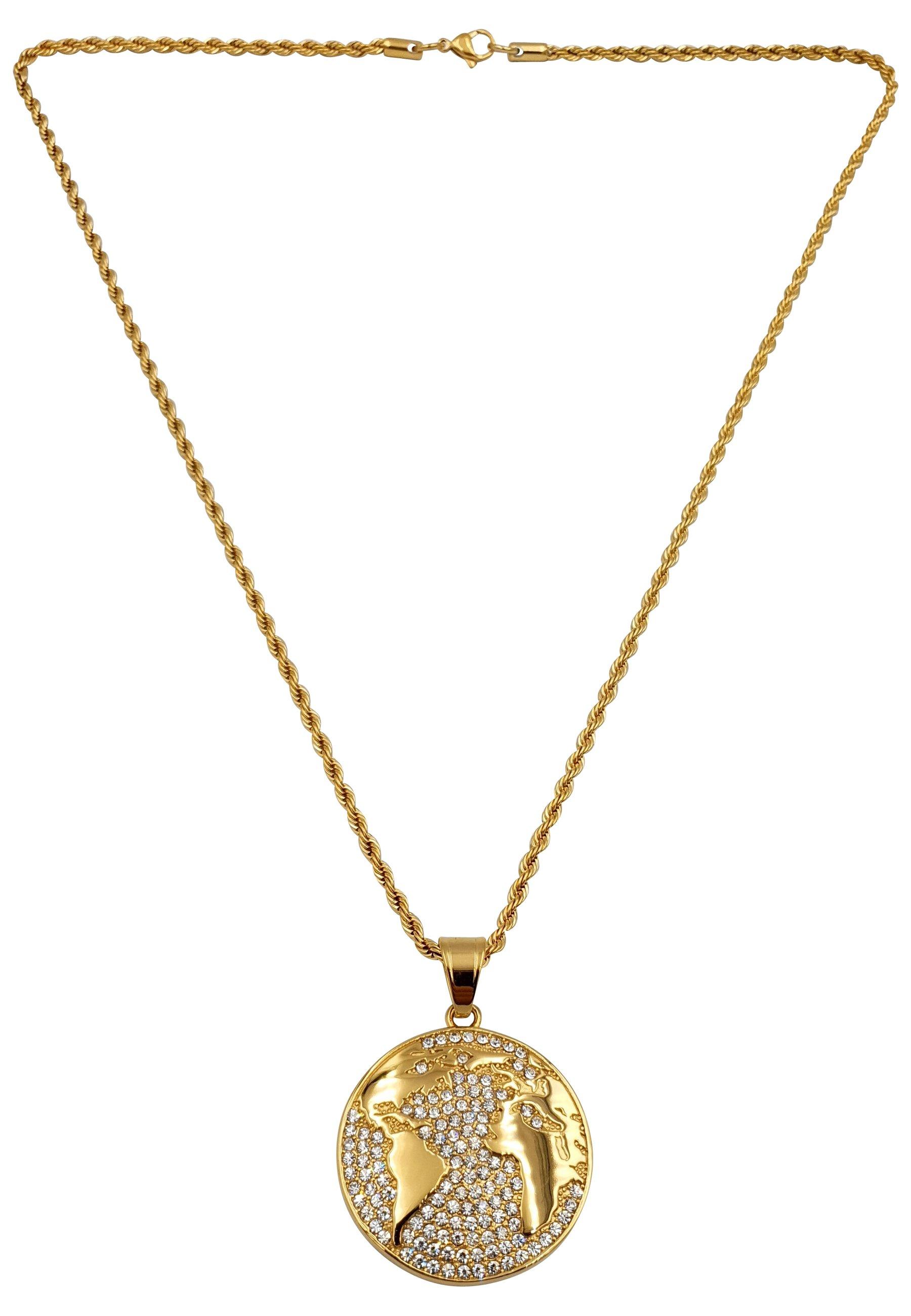 The World Kette, Hip-hop-style Damen Gelbgold 60 cm von HEBE JEWELS