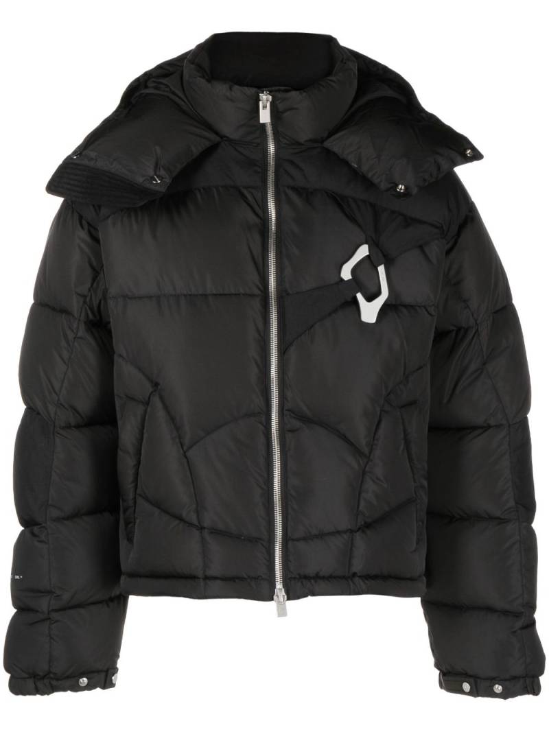 HELIOT EMIL HE Abstract zip-up down jacket - Black von HELIOT EMIL