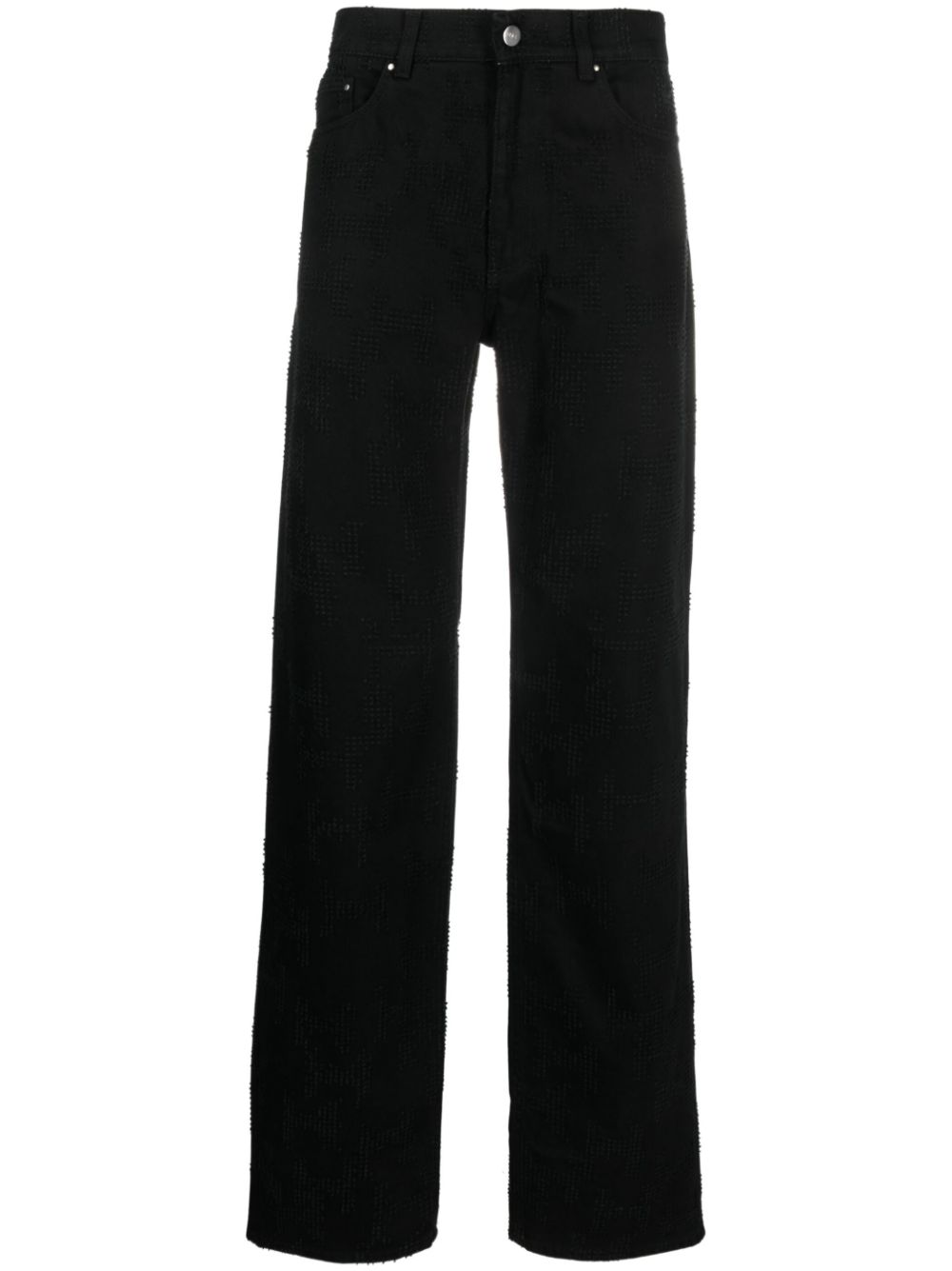 HELIOT EMIL frayed-stitch straight-leg jeans - Black von HELIOT EMIL