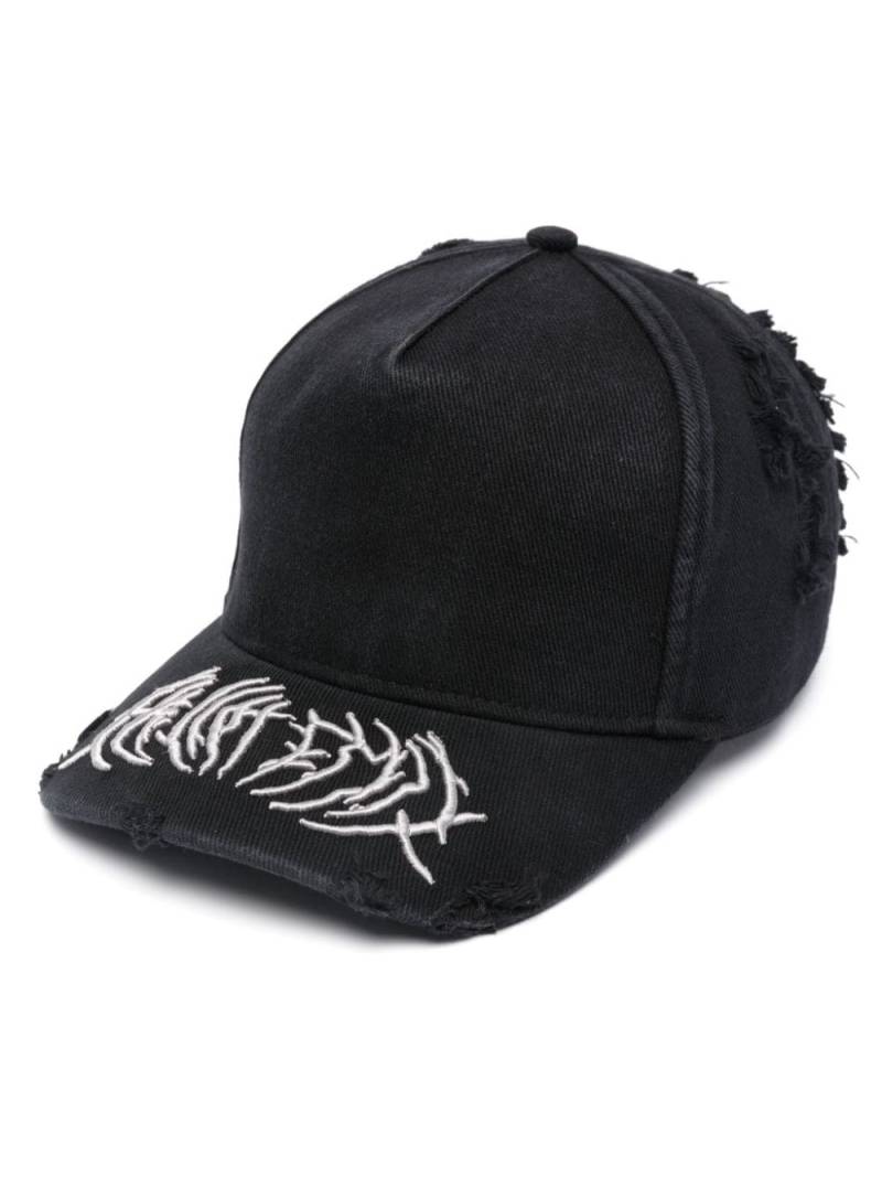 HELIOT EMIL logo-embroidered distressed cap - Black von HELIOT EMIL