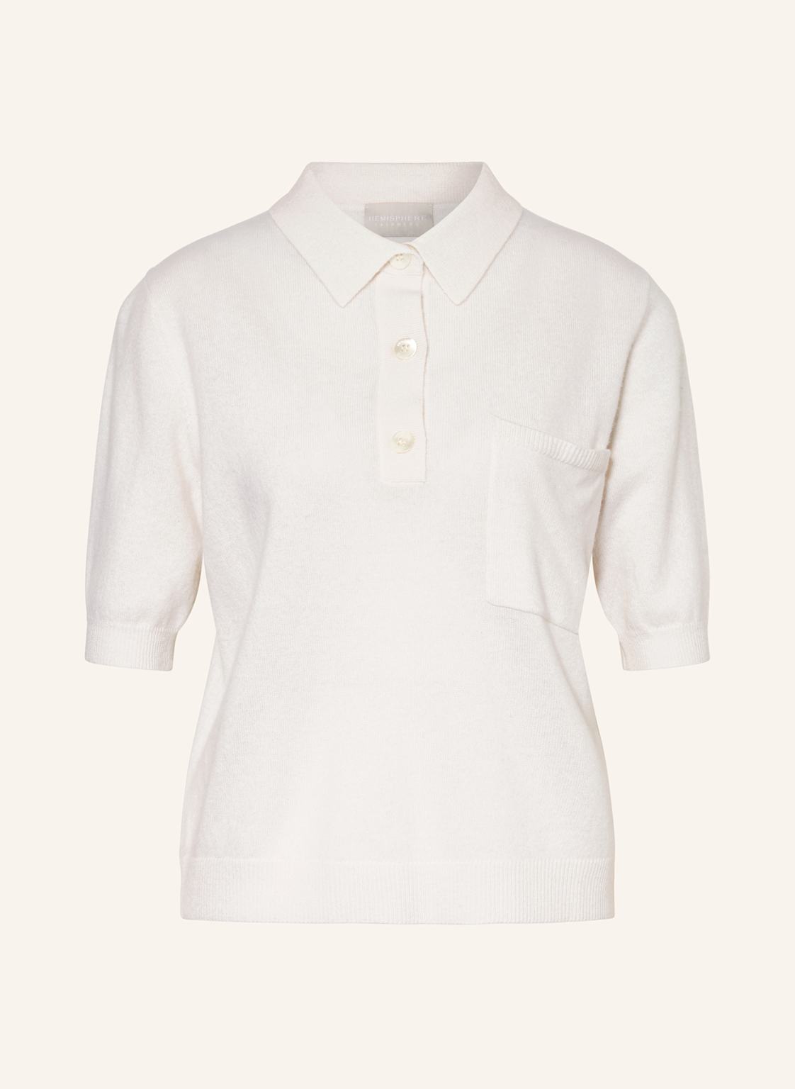 Hemisphere Strick-Poloshirt Aus Cashmere weiss von HEMISPHERE