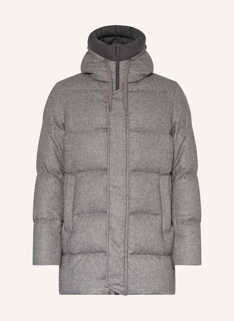 Herno Daunenjacke Mit Seide Und Casmere grau von HERNO