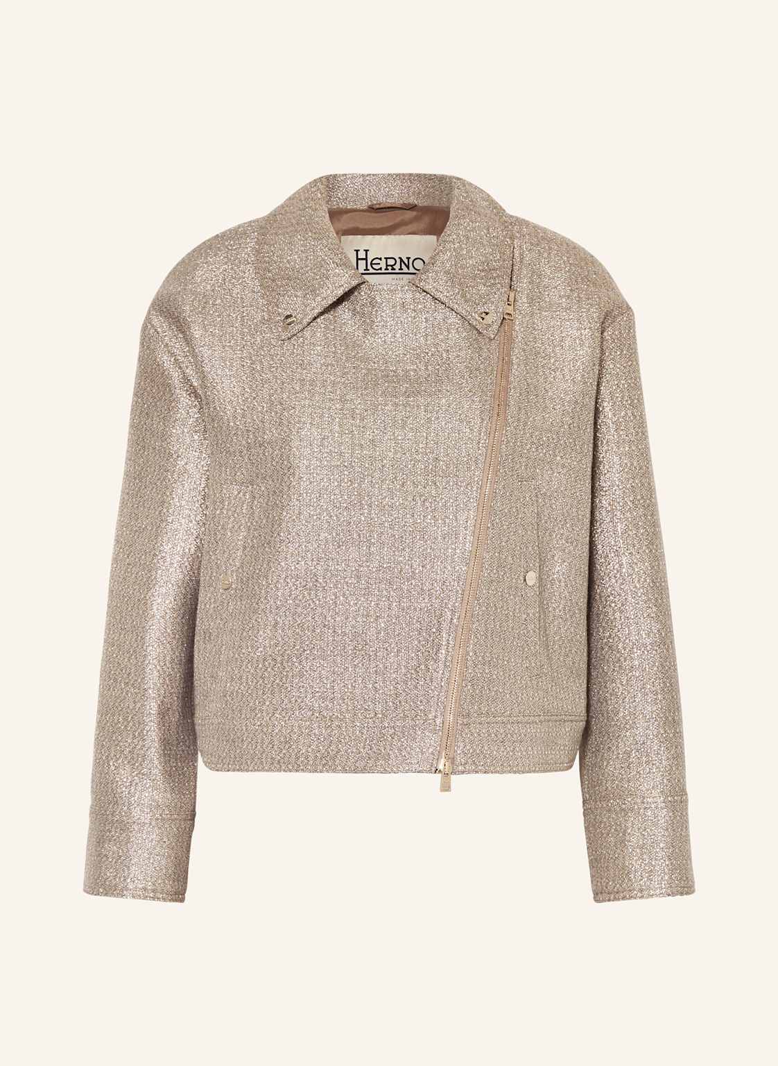 Herno Kastenjacke Mit Glitzergarn beige Herno Kastenjacke Mit Glitzergarn beige von HERNO