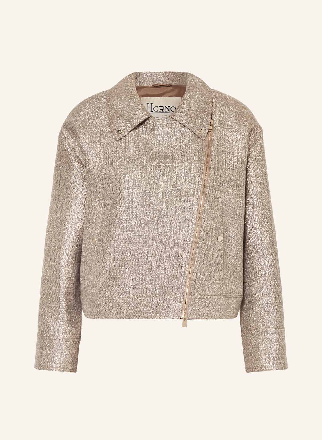 Herno Kastenjacke Mit Glitzergarn beige von HERNO