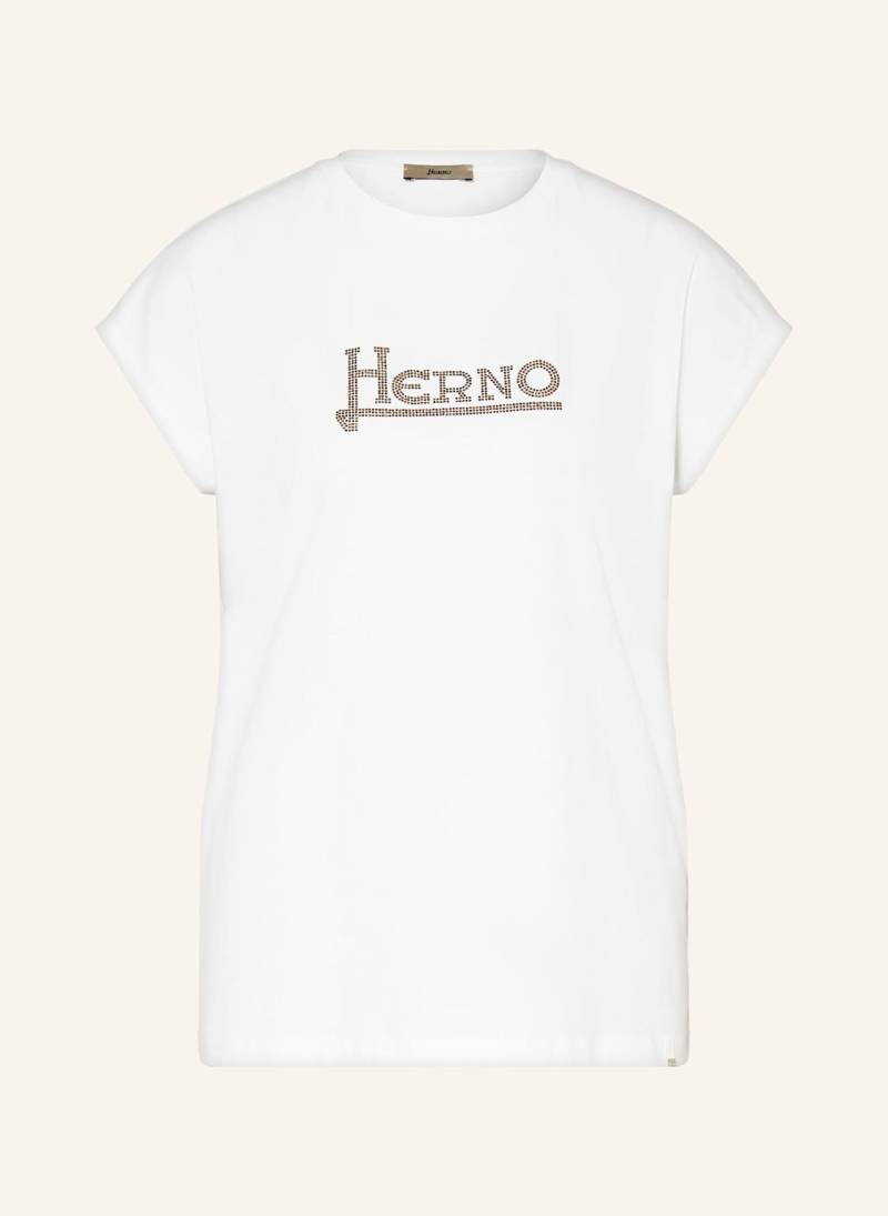 Herno T-Shirt Mit Schmucksteinen weiss von HERNO