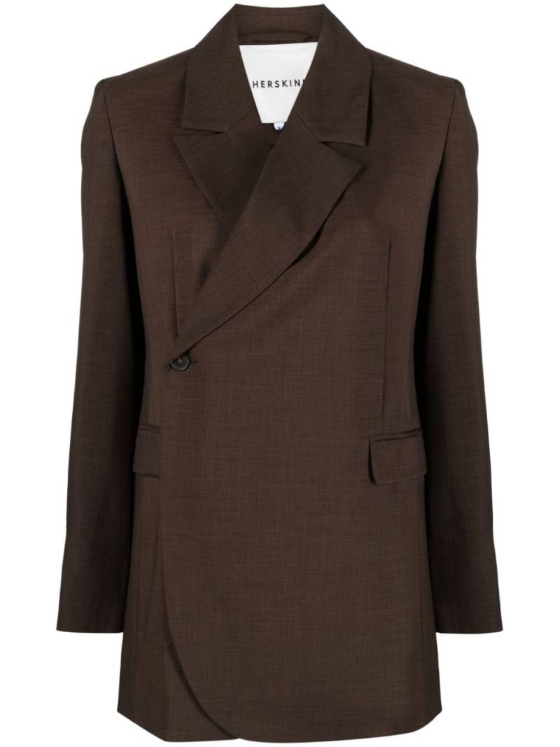 HERSKIND Lilith off-centre single-breasted blazer - Brown von HERSKIND