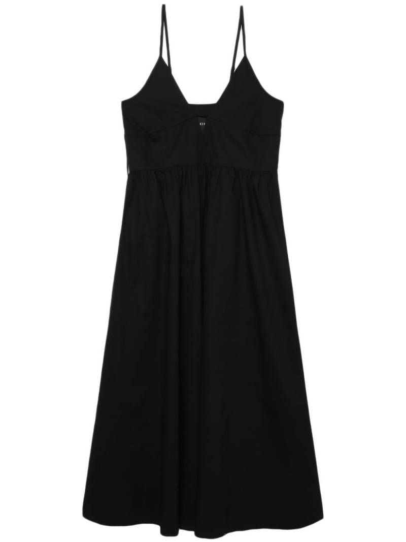 HERSKIND Miranda tie-detail cotton midi dress - Black von HERSKIND