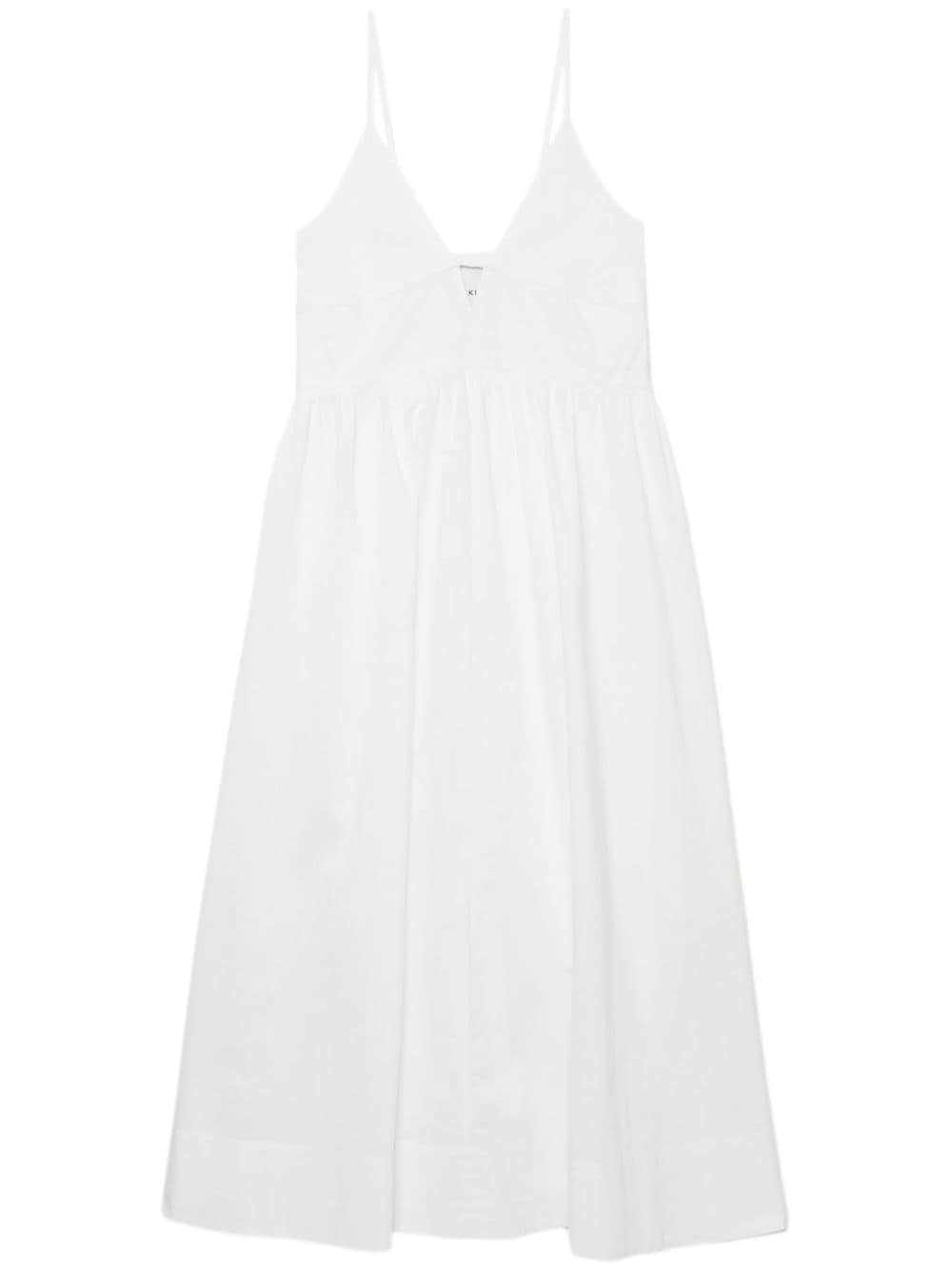 HERSKIND Miranda tie-detail cotton midi dress - White von HERSKIND