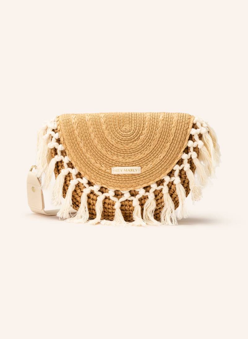 Hey Marly Umhängetasche Straw Half Moon braun von HEY MARLY