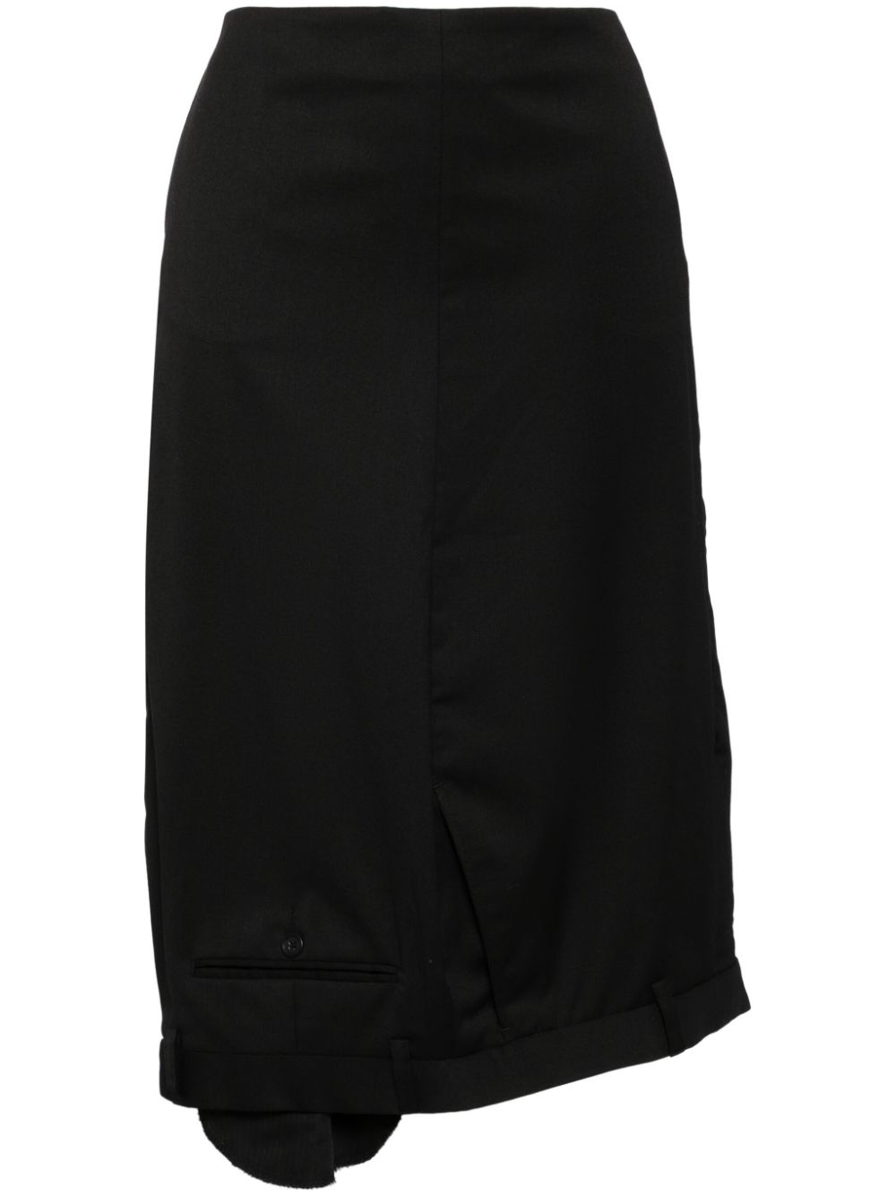 HODAKOVA asymmetric wool skirt - Black von HODAKOVA