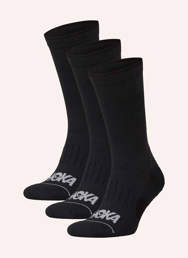 Hoka 3er-Pack Laufsocken U Crew Run schwarz von HOKA