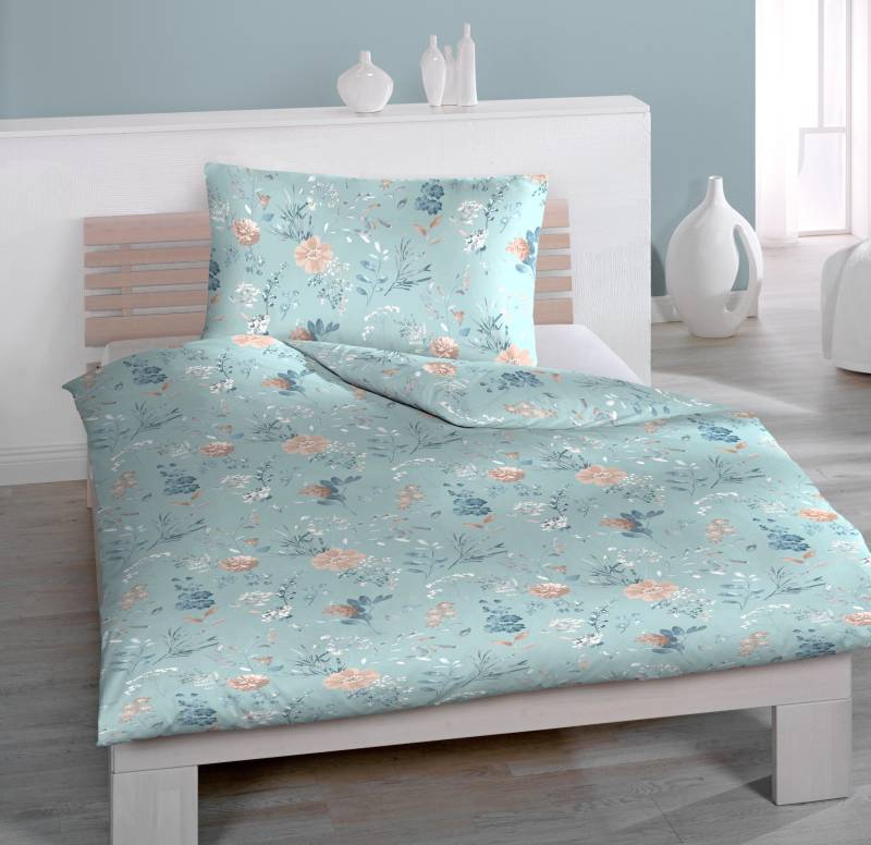 HOME FASHION Bettwäsche »Blumen, Satin (2tlg.)«, mit floralem Muster von HOME FASHION