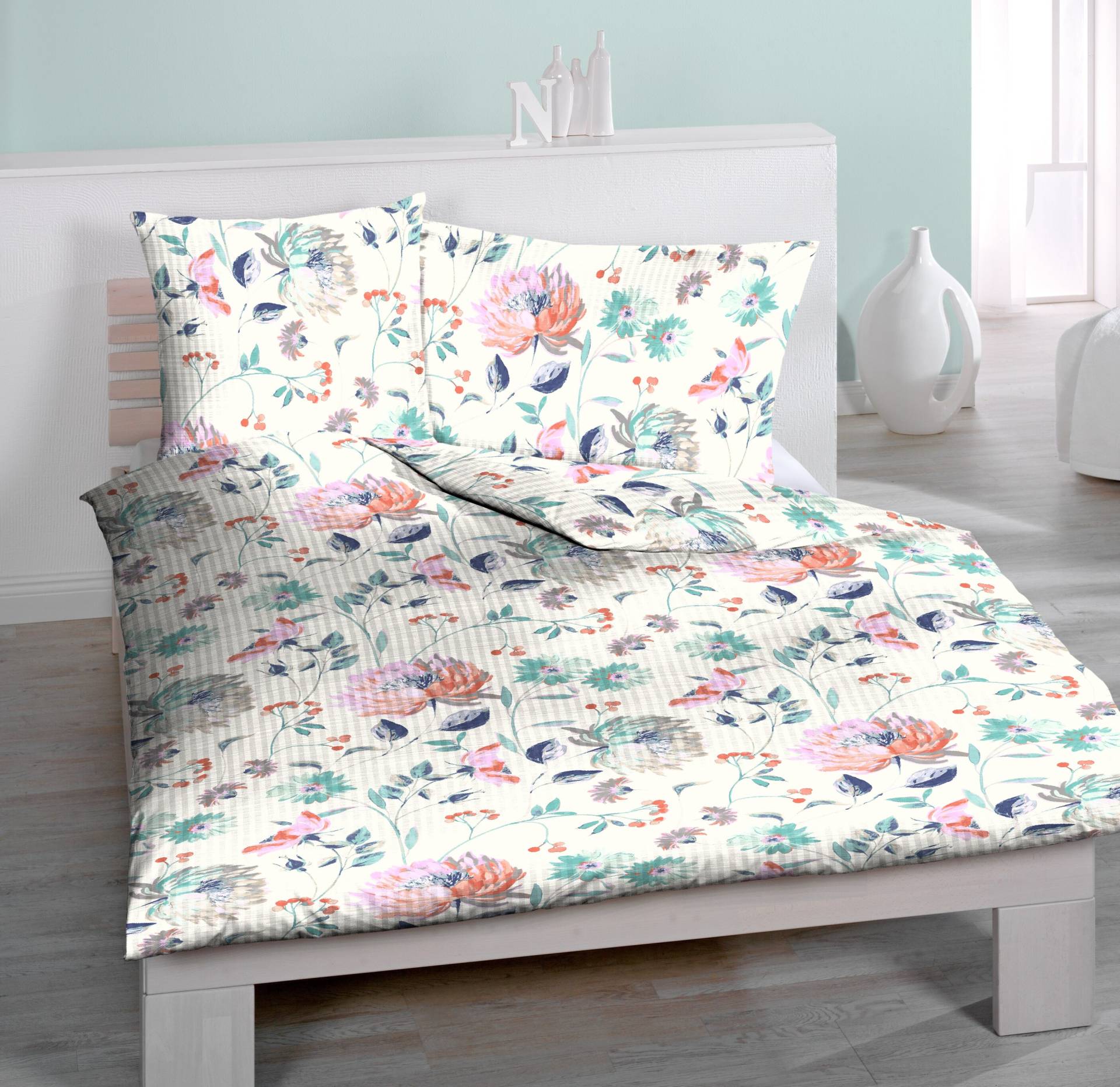 HOME FASHION Kissenbezug »Blumen«, (1 St.), verdeckter Reissverschluss HOME FASHION Kissenbezug »Blumen«, (1 St.), verdeckter Reissverschluss von HOME FASHION