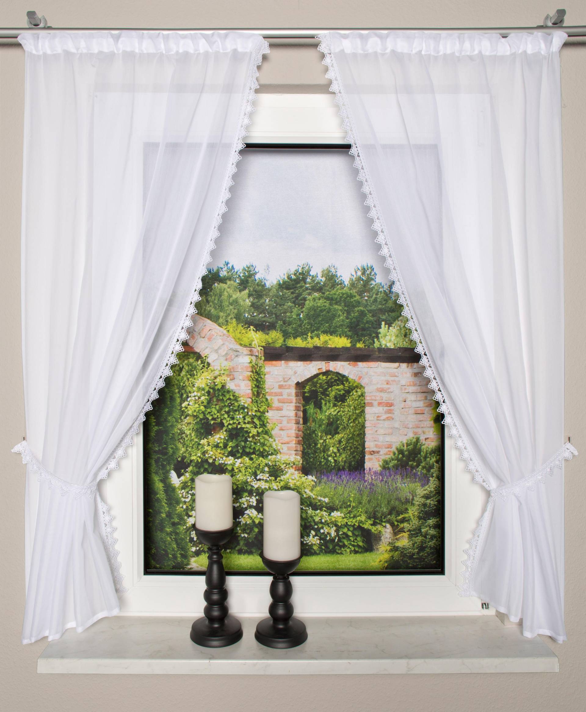 HOME WOHNIDEEN Scheibengardine »LEONA«, (2 St.), HxB: 125x75 HOME WOHNIDEEN Scheibengardine »LEONA«, (2 St.), HxB: 125x75 von Home Wohnideen
