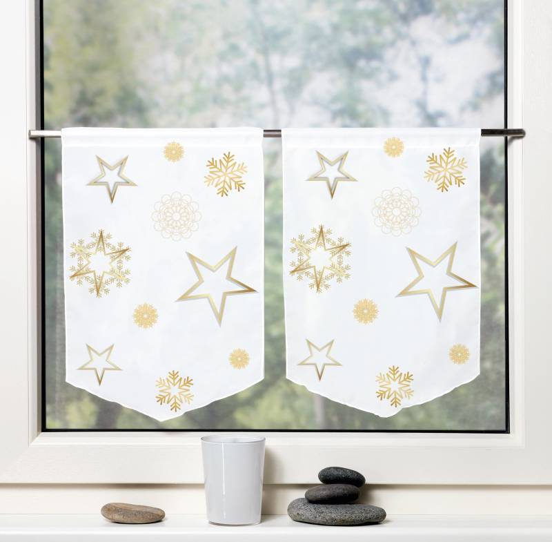 HOME WOHNIDEEN Vorhang »STARIO«, (2 St.), Fensterbilder Voile digital bedruckt von Home Wohnideen