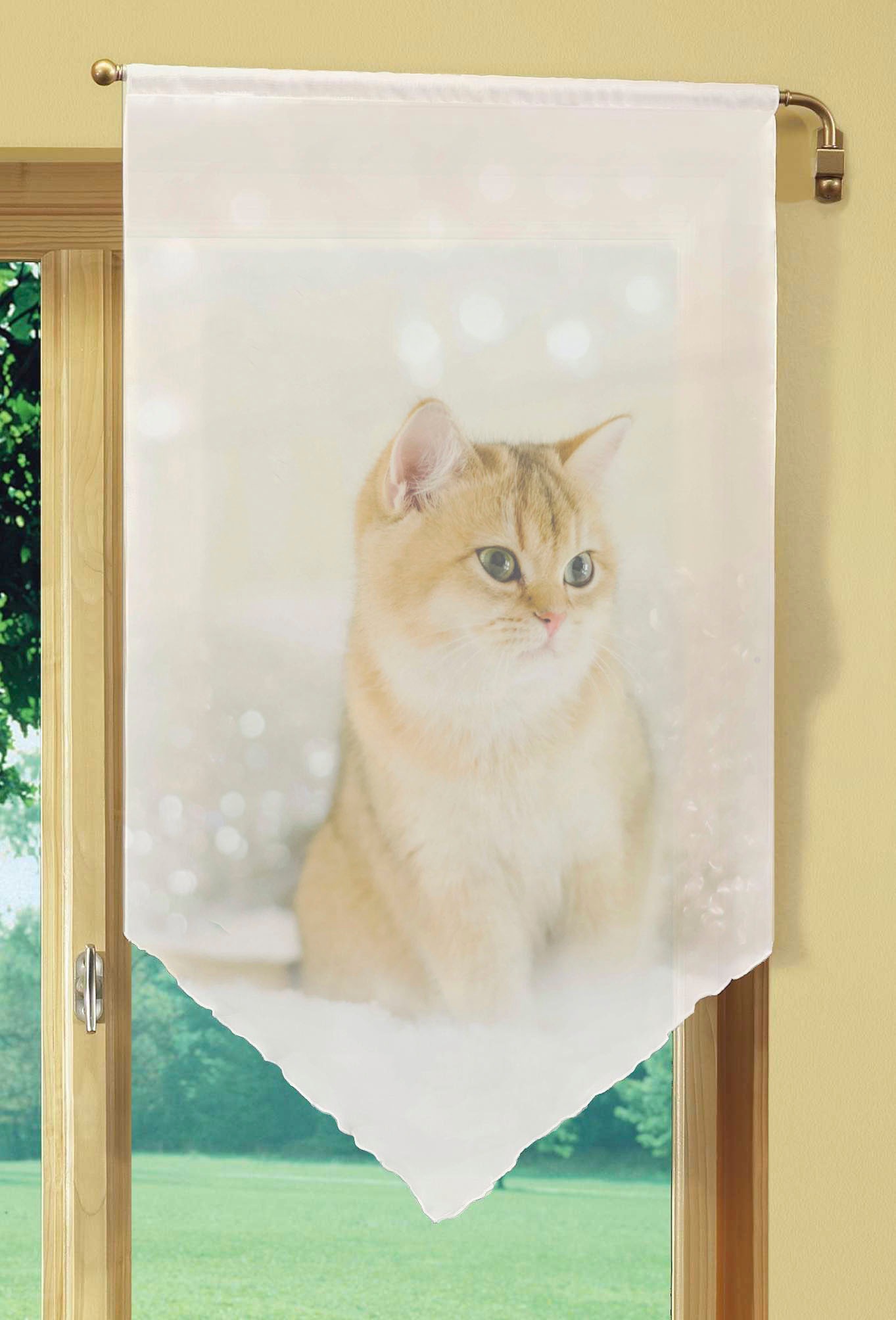 HOME WOHNIDEEN Vorhang »SWEETY«, (1 St.), Fensterbehang Voile digital bedruckt von Home Wohnideen