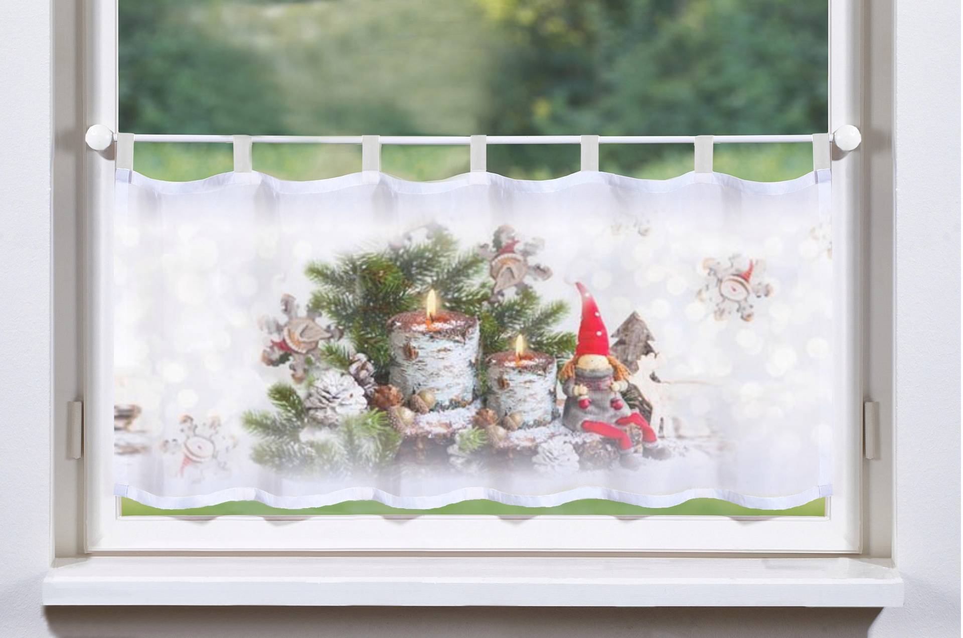 HOME WOHNIDEEN Scheibengardine »WEIHNACHTSWICHTEL«, (1 St.), HxB: 45x120 HOME WOHNIDEEN Scheibengardine »WEIHNACHTSWICHTEL«, (1 St.), HxB: 45x120 von Home Wohnideen