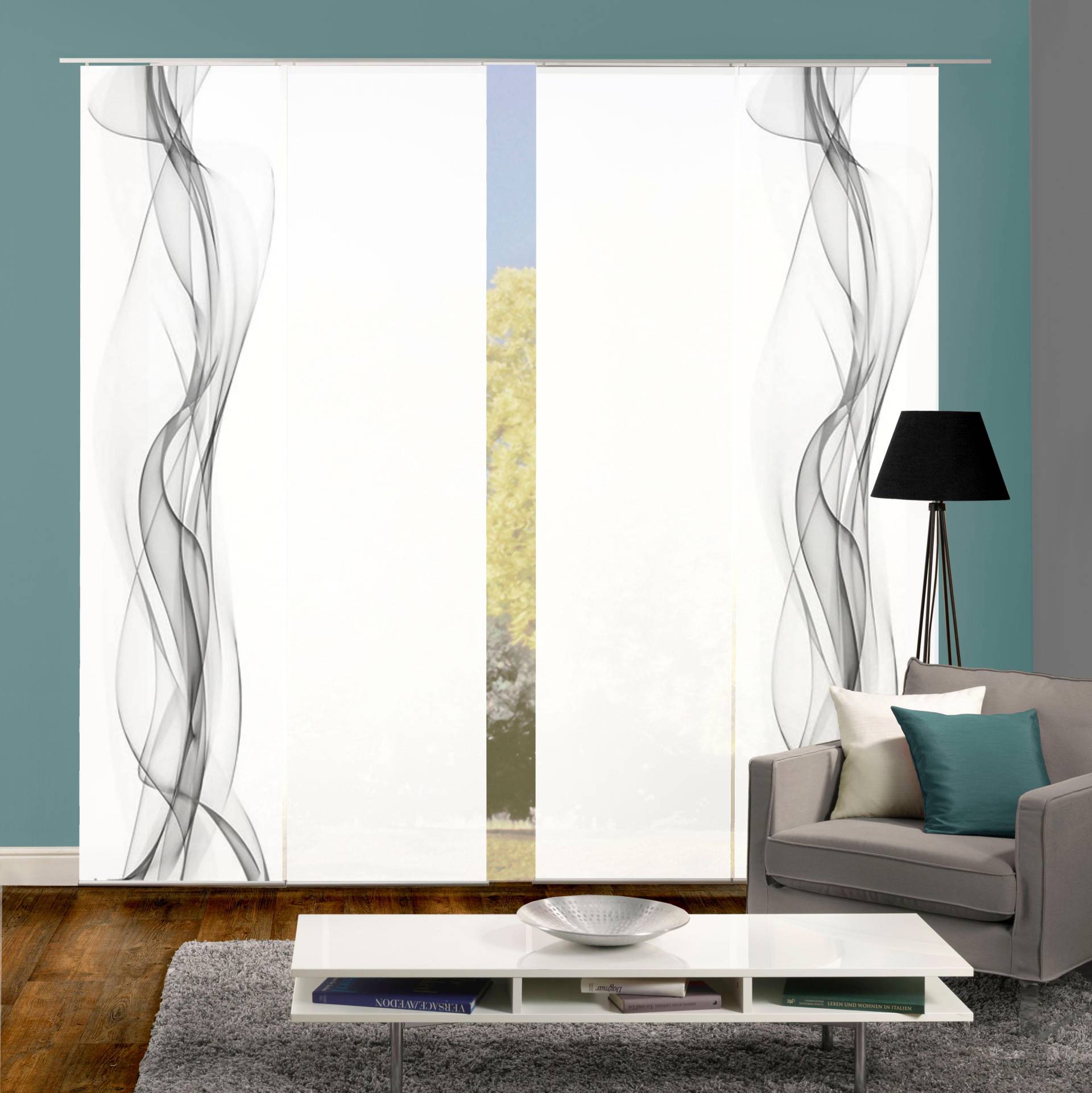 HOME WOHNIDEEN Schiebegardine »4ER SET HAZE«, (4 St.), HxB: 245x60, Schiebevorhang 4er Set Digitaldruck HOME WOHNIDEEN Schiebegardine »4ER SET HAZE«, (4 St.), HxB: 245x60, Schiebevorhang 4er Set Digitaldruck von Home Wohnideen