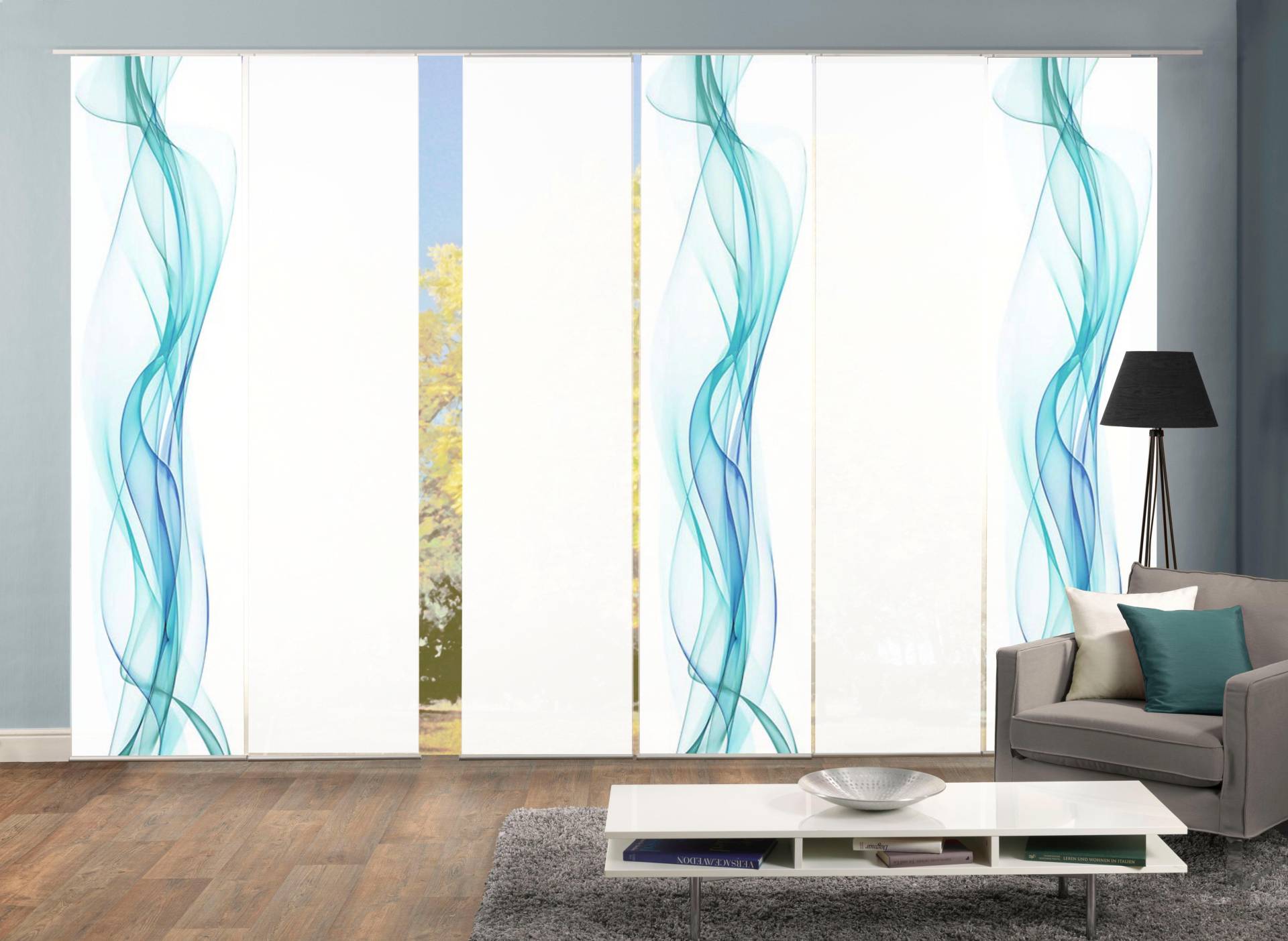 HOME WOHNIDEEN Schiebegardine »6ER SET HAZE«, (6 St.), HxB: 245x60, Schiebevorhang 6er Set Digitaldruck HOME WOHNIDEEN Schiebegardine »6ER SET HAZE«, (6 St.), HxB: 245x60, Schiebevorhang 6er Set Digitaldruck von Home Wohnideen