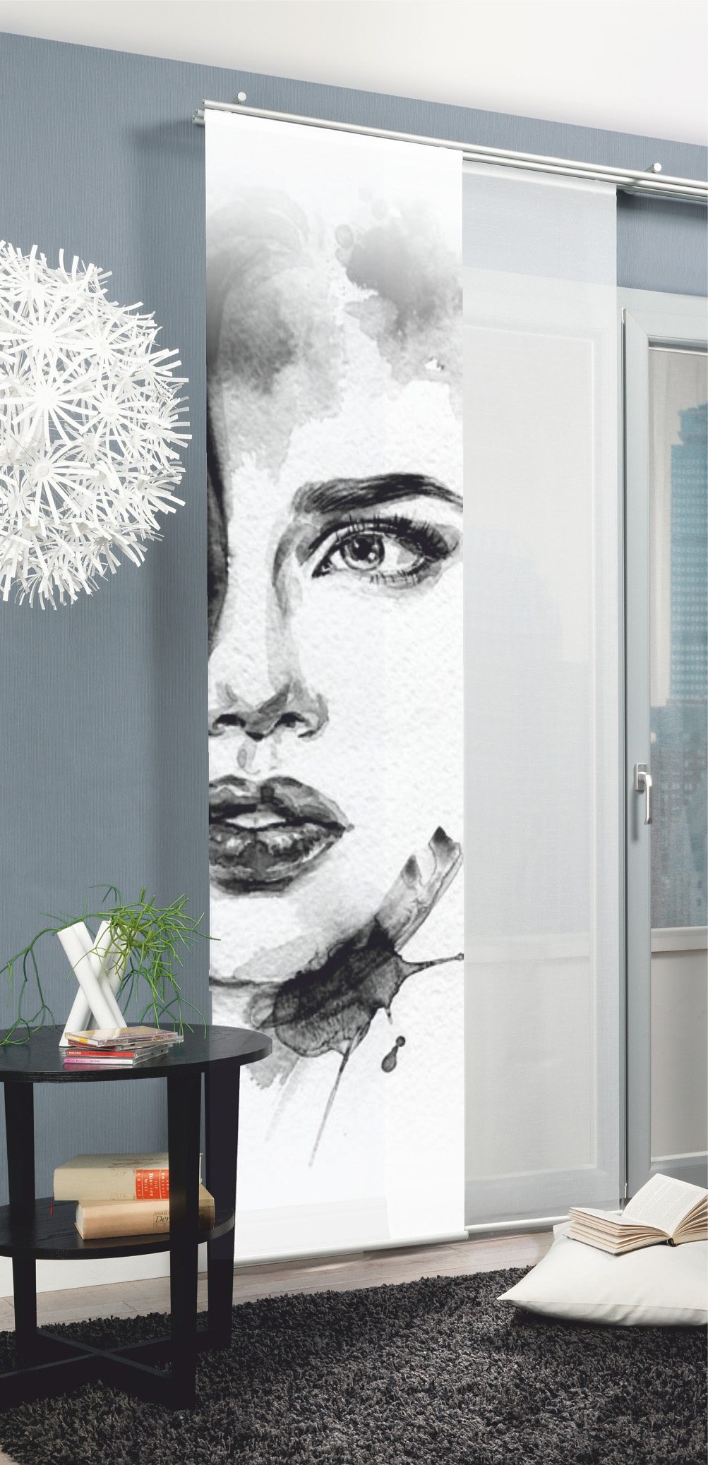 HOME WOHNIDEEN Schiebegardine »FACE RIGHT«, (1 St.), HxB: 245x60, inkl. Befestigungszubehör HOME WOHNIDEEN Schiebegardine »FACE RIGHT«, (1 St.), HxB: 245x60, inkl. Befestigungszubehör von Home Wohnideen