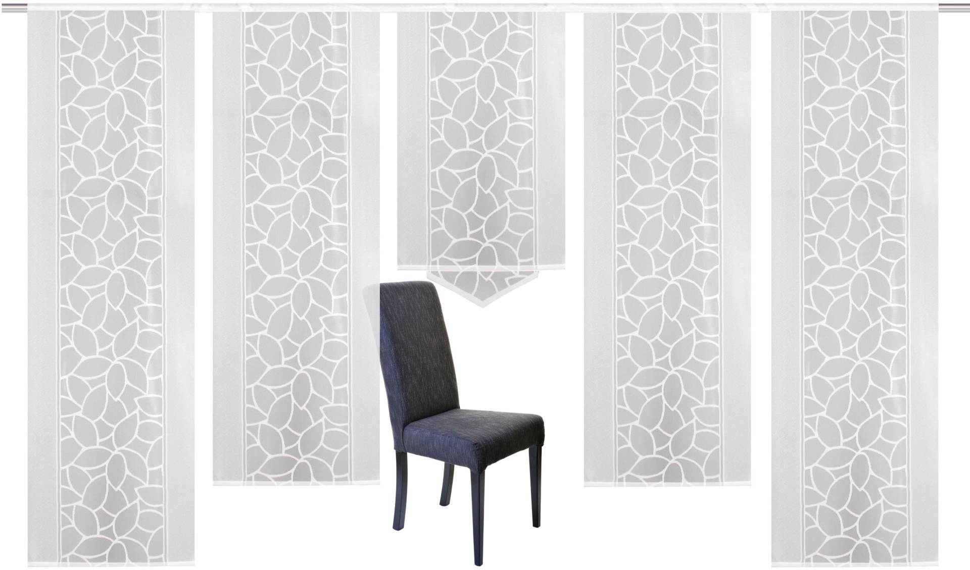 HOME WOHNIDEEN Schiebegardine »JENNA«, (5 St.), Schiebevorhang Jacquard Set, HxB: 245x57 HOME WOHNIDEEN Schiebegardine »JENNA«, (5 St.), Schiebevorhang Jacquard Set, HxB: 245x57 von Home Wohnideen