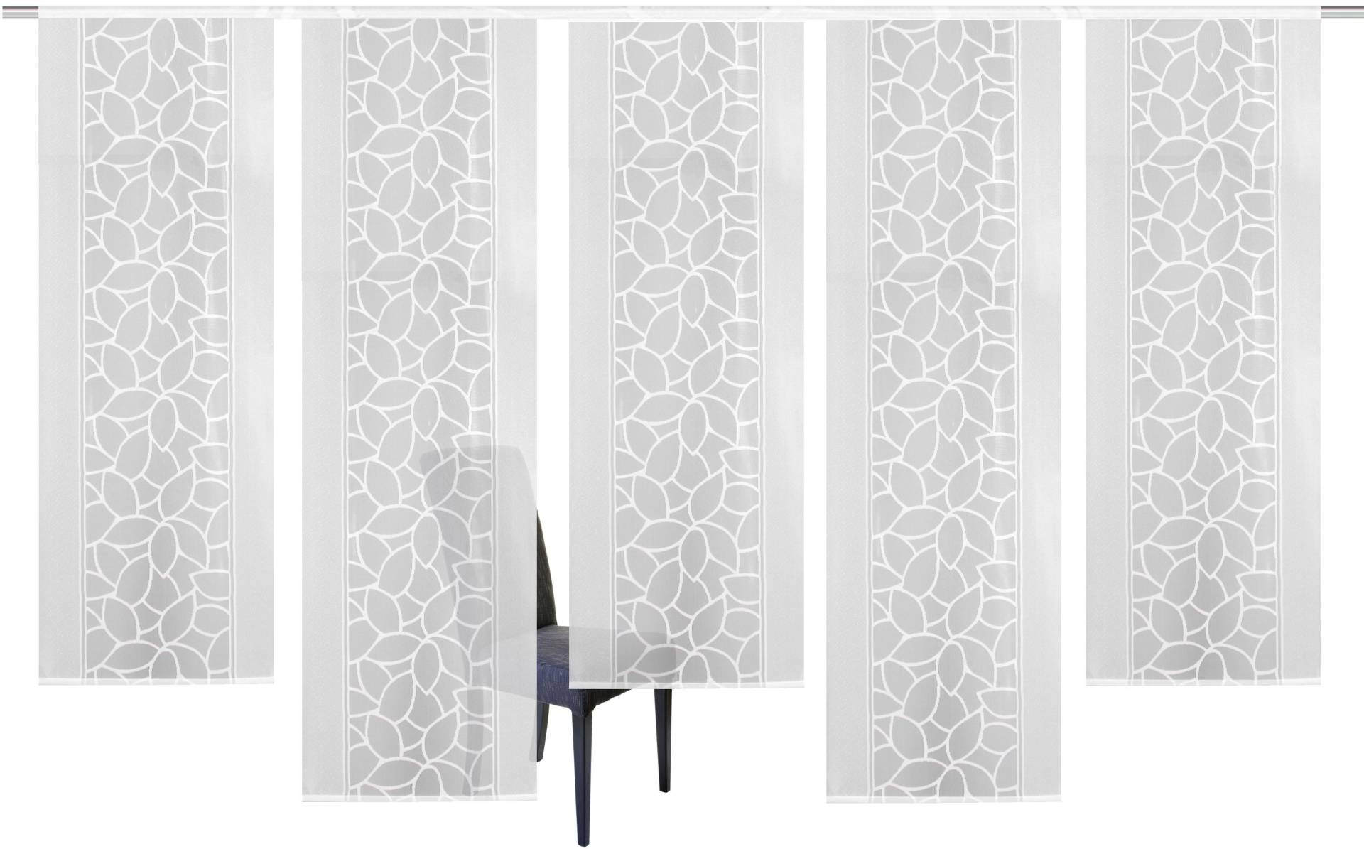 HOME WOHNIDEEN Schiebegardine »JENNA«, (5 St.), Schiebevorhang Jacquard Set HOME WOHNIDEEN Schiebegardine »JENNA«, (5 St.), Schiebevorhang Jacquard Set von Home Wohnideen