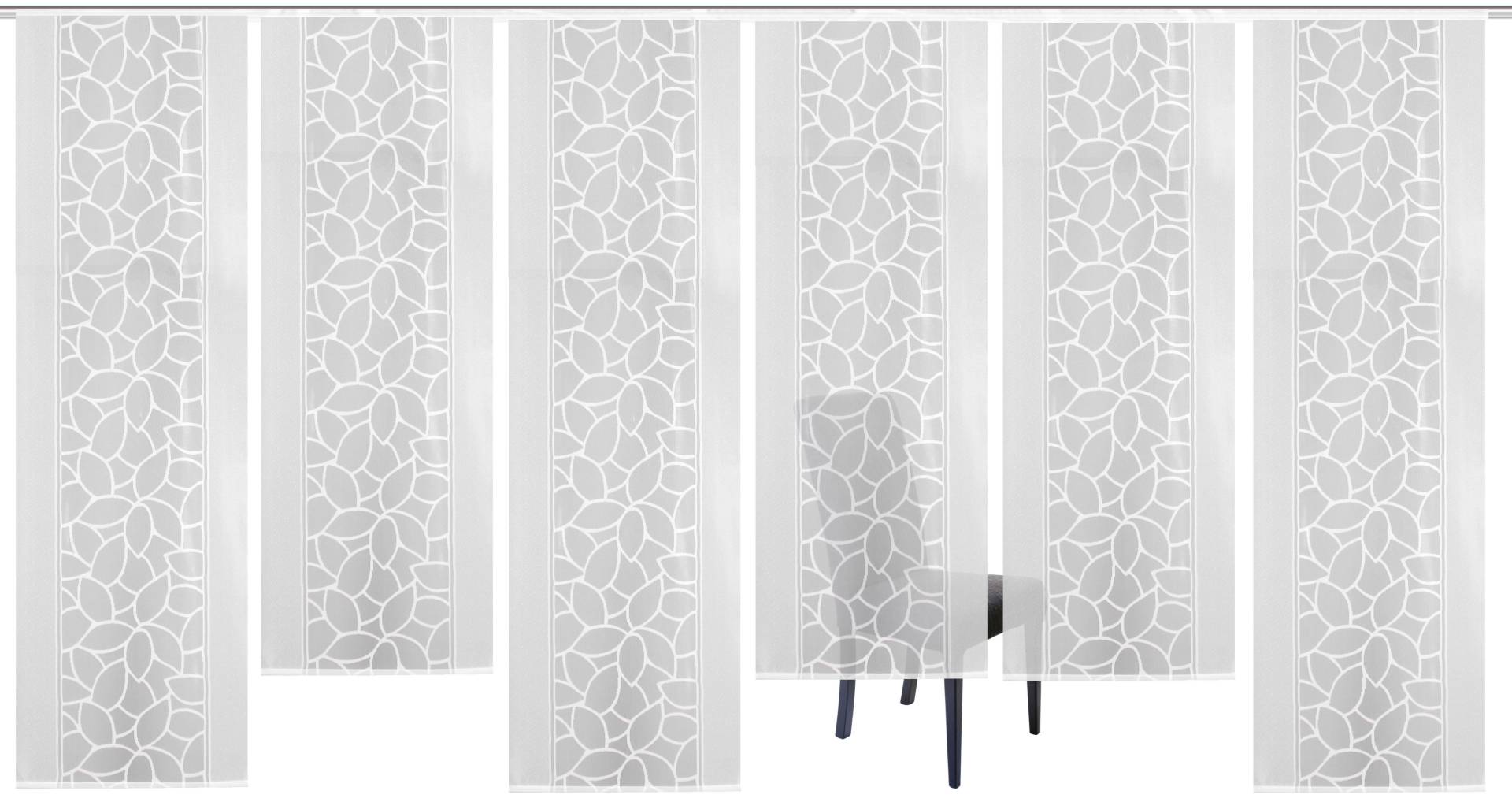 HOME WOHNIDEEN Schiebegardine »JENNA«, (6 St.), Schiebevorhang Jacquard Set, HxB: 245x57 HOME WOHNIDEEN Schiebegardine »JENNA«, (6 St.), Schiebevorhang Jacquard Set, HxB: 245x57 von Home Wohnideen