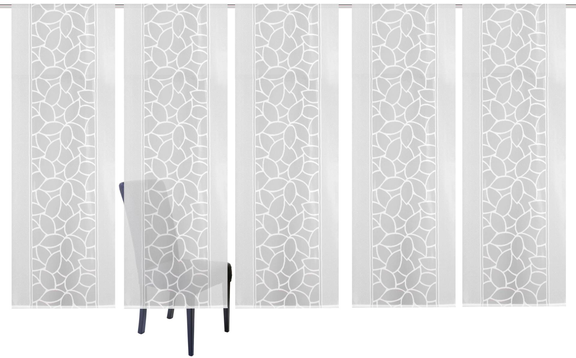 HOME WOHNIDEEN Schiebegardine »JENNA«, (5 St.), Schiebevorhang Jacquard Set HOME WOHNIDEEN Schiebegardine »JENNA«, (5 St.), Schiebevorhang Jacquard Set von Home Wohnideen
