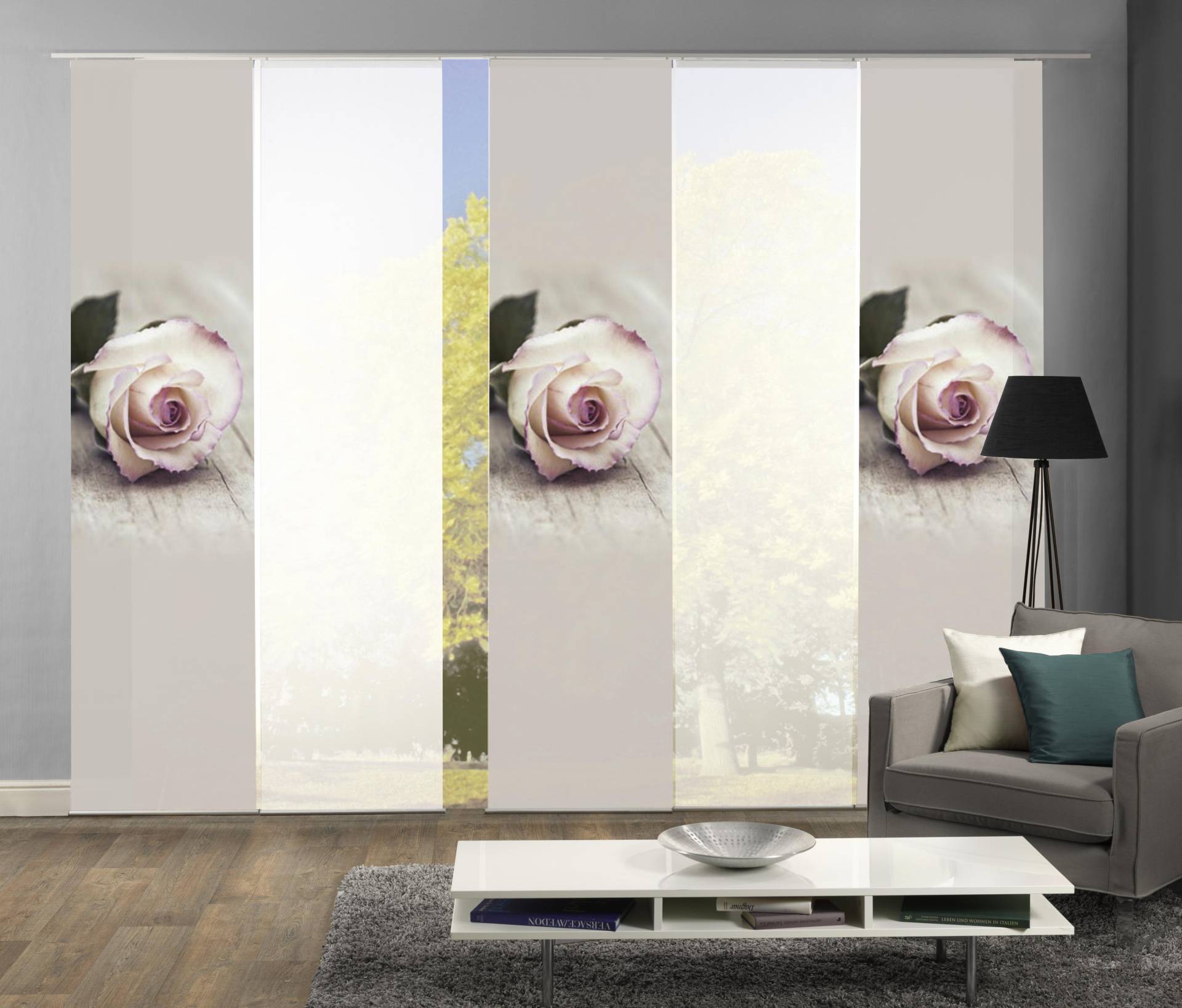 HOME WOHNIDEEN Schiebegardine »ROSIES«, (5 St.), HxB: 245x60, inkl. Befestigungszubehör HOME WOHNIDEEN Schiebegardine »ROSIES«, (5 St.), HxB: 245x60, inkl. Befestigungszubehör von Home Wohnideen