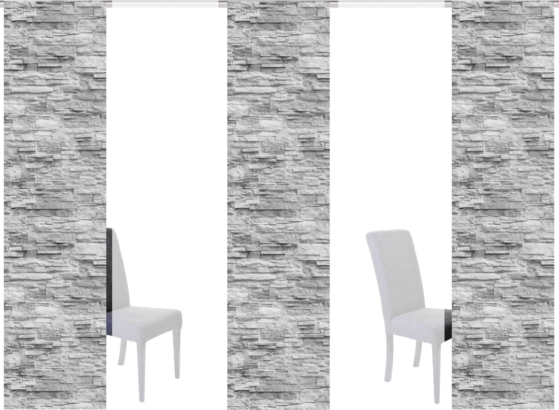 HOME WOHNIDEEN Schiebegardine »WALLI«, (5 St.), HxB: 245x60, 5er Set von Home Wohnideen