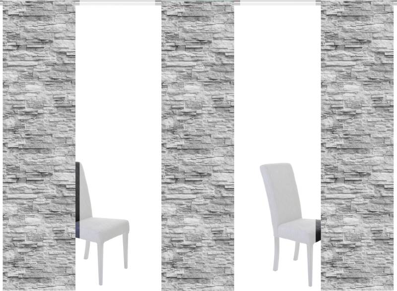 HOME WOHNIDEEN Schiebegardine »WALLI«, (5 St.), HxB: 245x60, 5er Set von Home Wohnideen