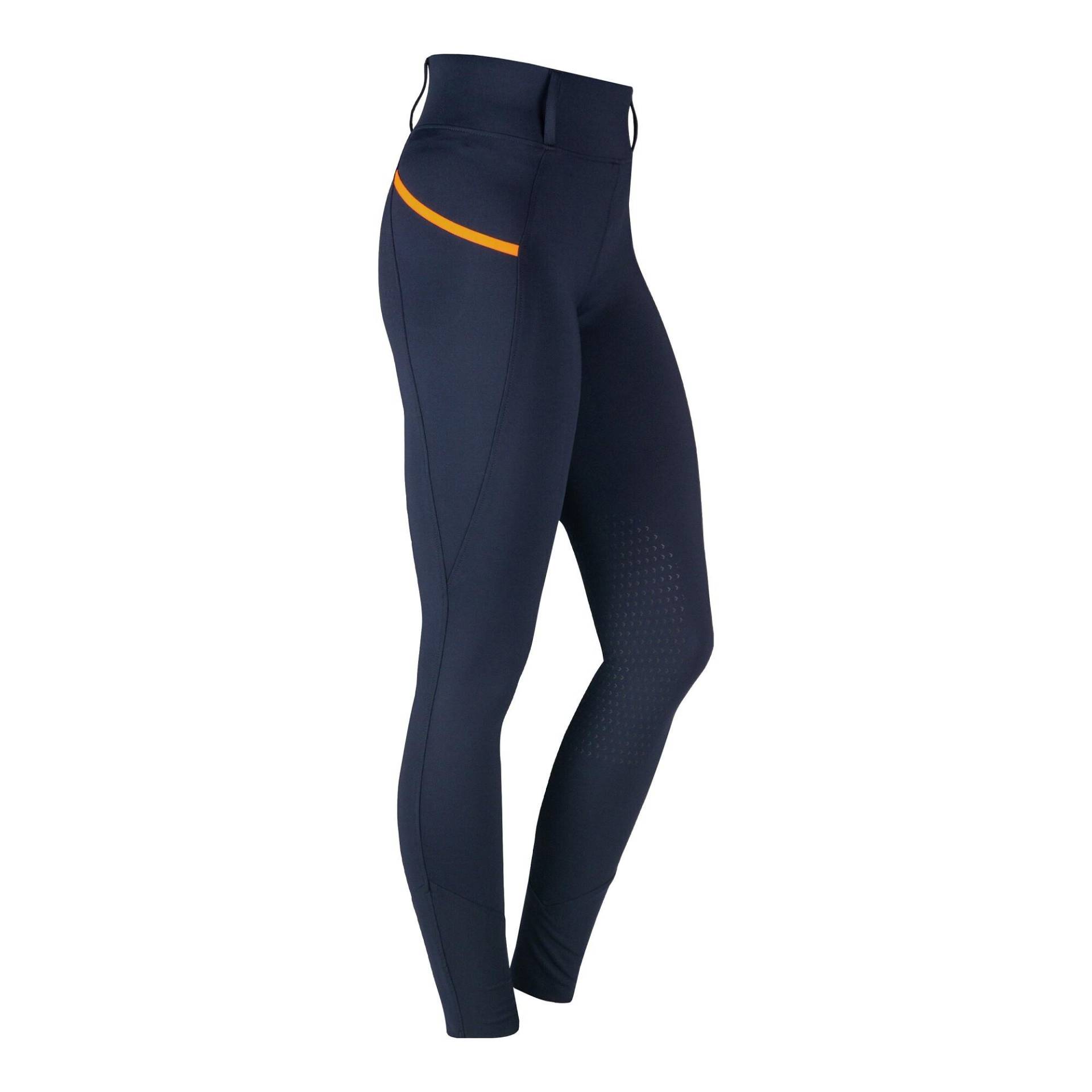 HORKA - reitleggings mid grip, für Damen, Schwarz / Orange, Größe 38 von HORKA