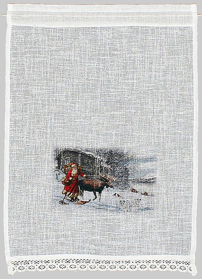 HOSSNER - ART OF HOME DECO Scheibengardine »Weihnachtsmann«, (1 St.), Landhaus-Look von HOSSNER - ART OF HOME DECO