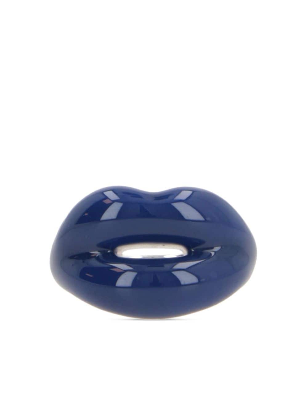 HOTLIPS BY SOLANGE lips-motif chunky ring - Blue von HOTLIPS BY SOLANGE