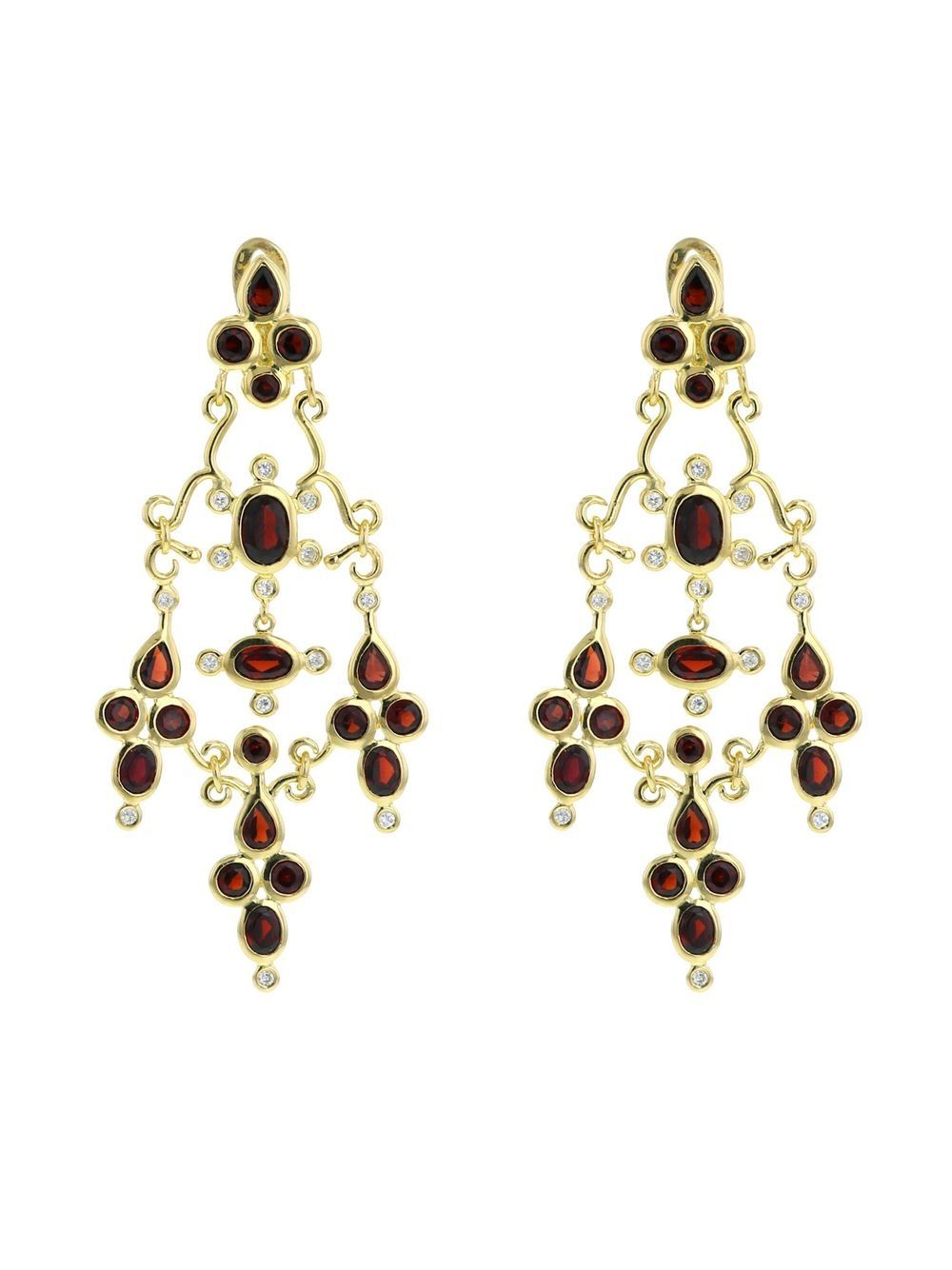 HStern 18kt yellow gold garnet and diamond pendant earrings von HStern