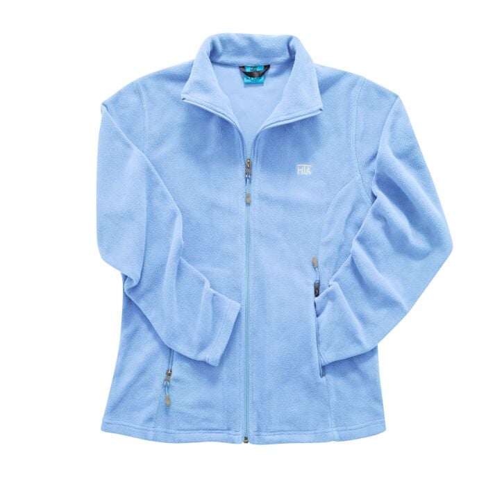 Damen-Fleecejacke uni mit Stehkragen, blau, XXL von HTA