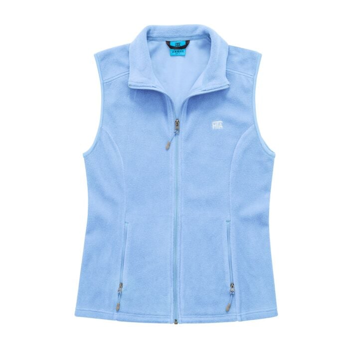 Fleece-Gilet Damen mit Stehkragen, blau, XXL von HTA