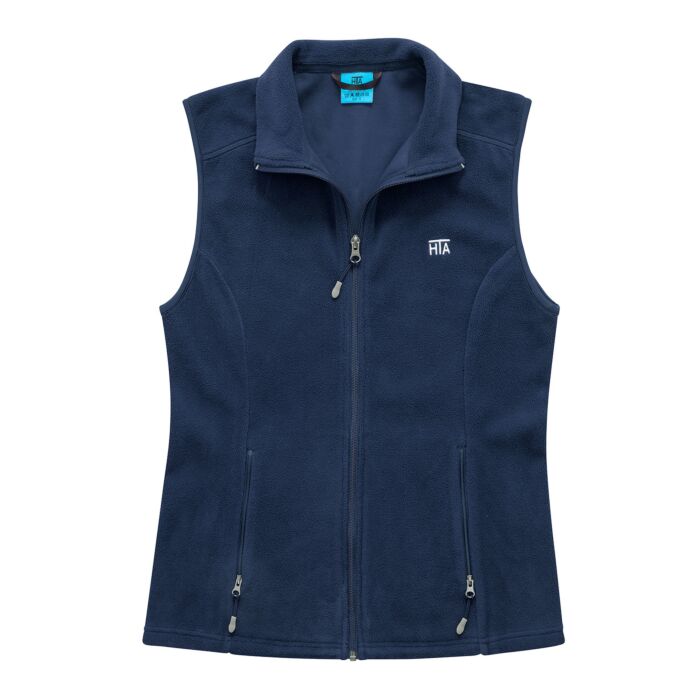 Fleece-Gilet Damen mit Stehkragen, marine, XXL von HTA