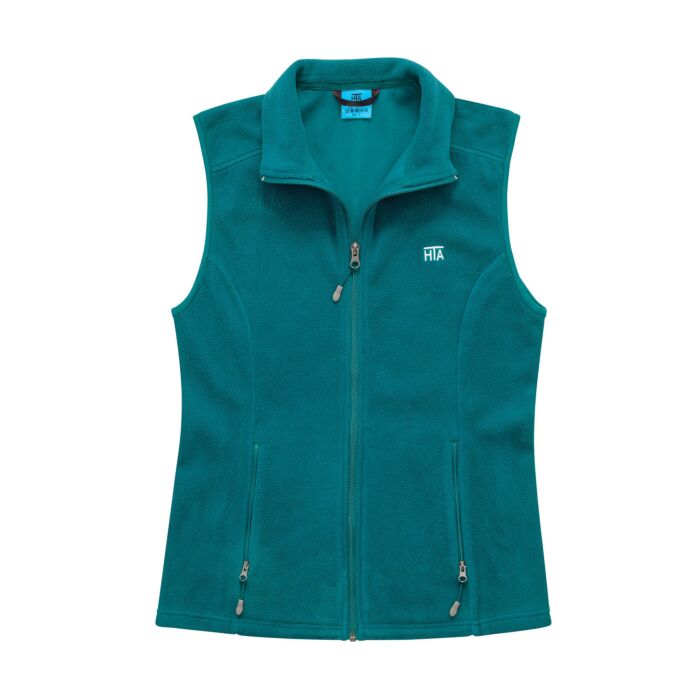 Fleece-Gilet Damen mit Stehkragen, petrol, XXL von HTA