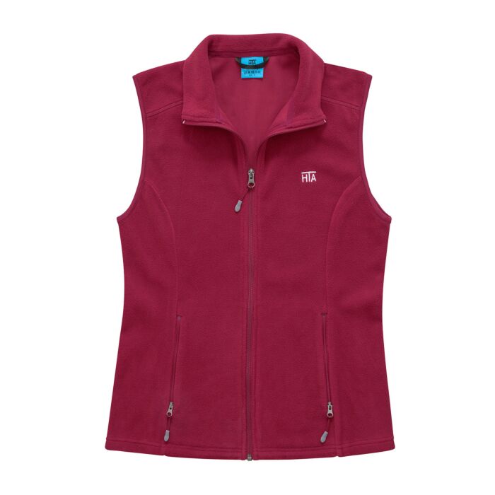 Fleece-Gilet Damen mit Stehkragen, rubin, Xxxl von HTA