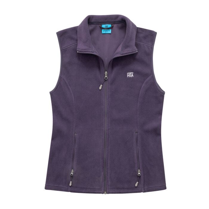 Fleece-Gilet Damen mit Stehkragen, violett, XXL von HTA