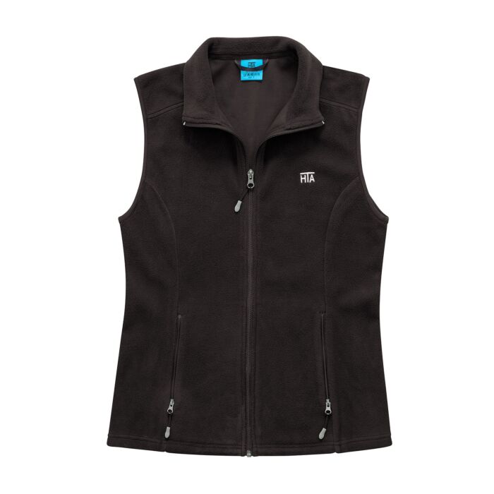 Fleece-Gilet Damen mit Stehkragen, schwarz von HTA