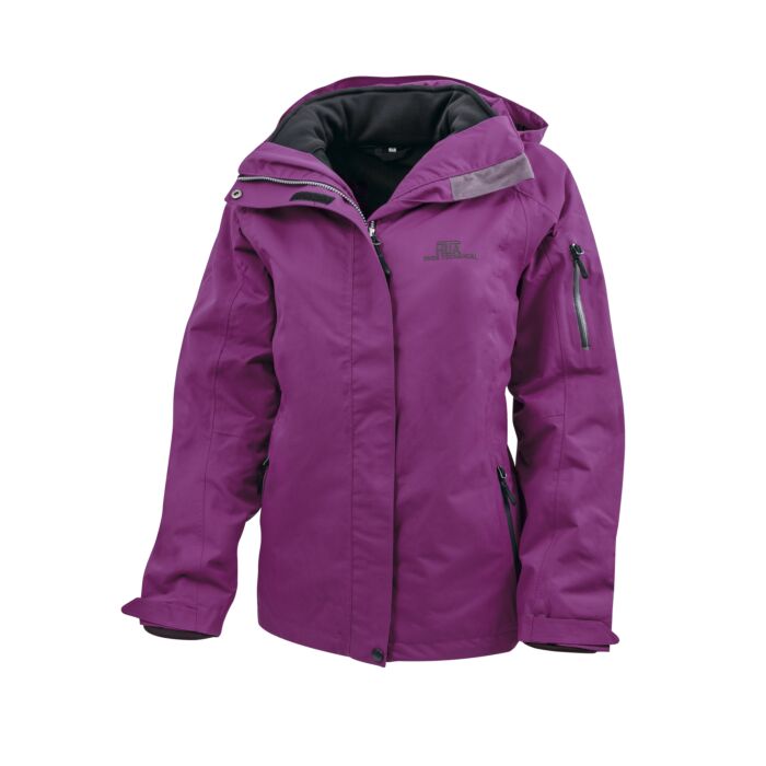 Leicht taillierte Damen Outdoor-Jacke 3 in 1, violett, 40 von HTA