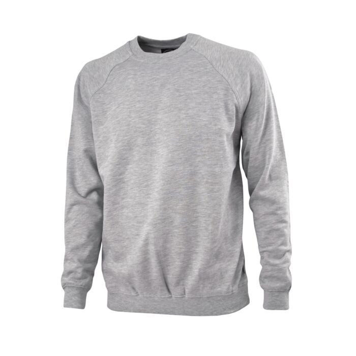 Sweat Shirt mit Bündchen unisex, grau meliert, XS von HTA