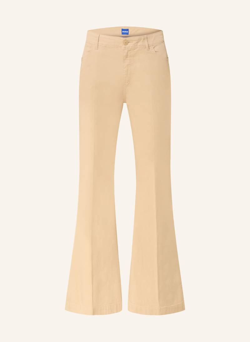 Hugo Blue Bootcut-Hose Hizama beige von HUGO BLUE